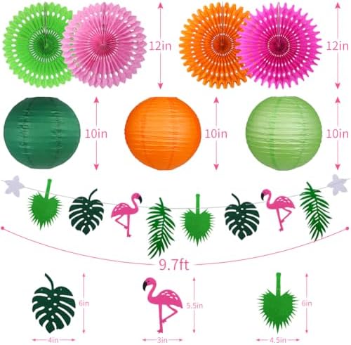Yuxiou Tropical Party Decor Set with Flamingos and Pineapples