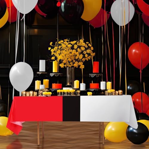 Oudain 3 Pcs Cartoon Animation Birthday Tablecloth Red White 54x108 Inch Large Cover
