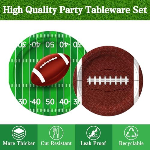 Football Party Supplies Kit Serve 50