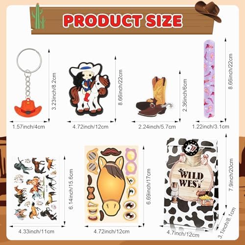 AerWo 168PCS Horse Party Favors Set - Cowboy Decorations