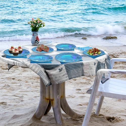 96 Pcs Iridescent Ocean Waves Party Plates and Napkins
