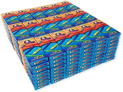 4Es Novelty 144 Box 4 Pack Crayons for Kids