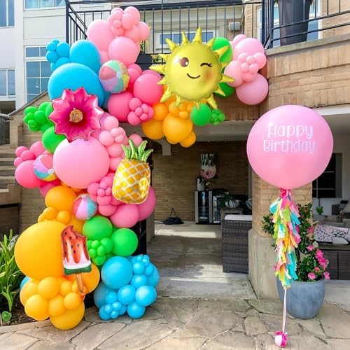 Tropical Balloon Arch Kit 129Pcs for Summer Parties