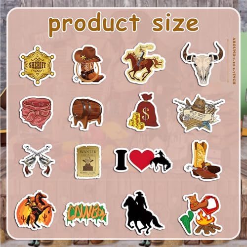 105 PCS Western Cowboy Stickers for Party Decorations