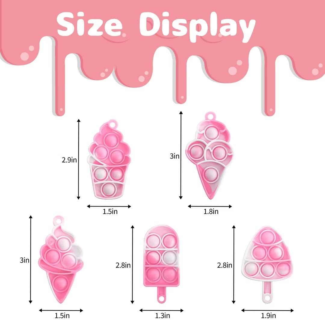20Pcs Pop Fidget Toy Keychain Stress Relievers for Kids Adults