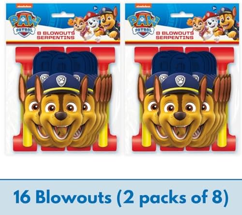 Unique Paw Patrol Party Favors - 16 Goodie Bags and 16 Blowouts