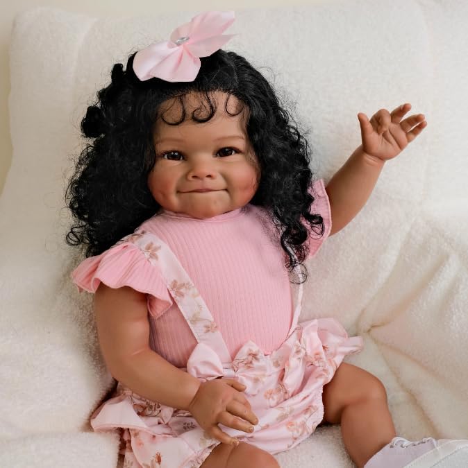 24 Inch Realistic Black Girl Reborn Baby Doll
