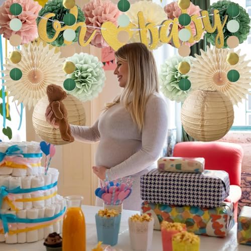 Sage Green and Dusty Pink Baby Shower Decorations