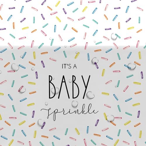 Sprinkle Baby Shower Tablecloth 3 Pack - 86x55in Rainbow Confetti Decor