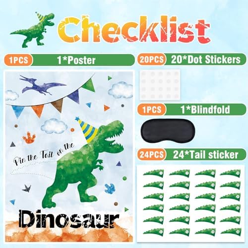 WERNNSAI Dinosaur Tail Game Poster 21x28in