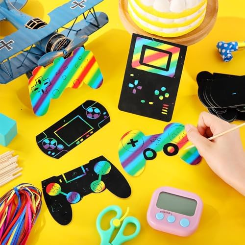 60 pcs Video Game Scratch Cards DIY Party Decor
