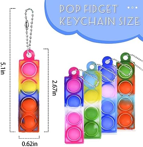 BicMan 75Pcs Mini Pop Keychain Fidget Toys for Kids
