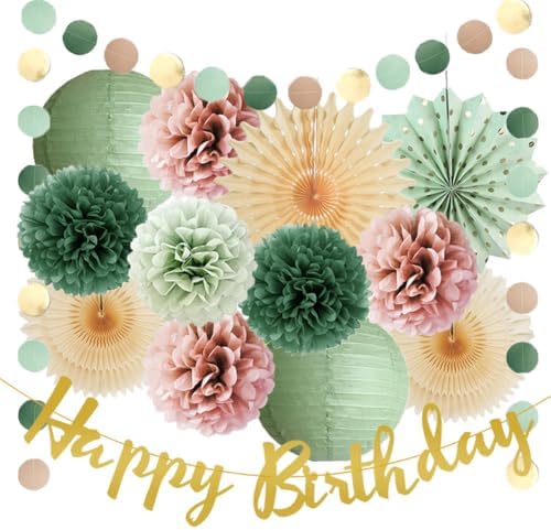 Sage Green and Dusty Pink Birthday Decor Kit