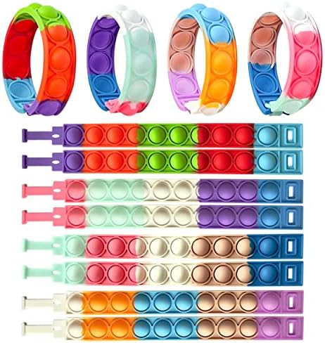 TwCare 32 PCS Glow in the Dark Pop It Fidget Bracelets Set