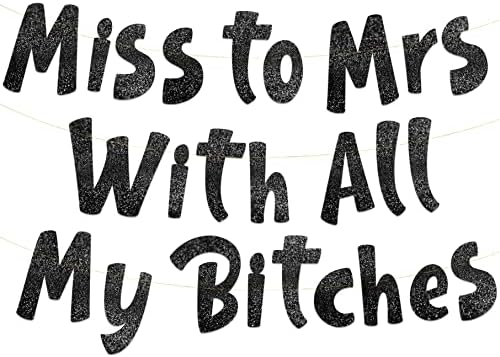 Classy Sassy Bachelorette Black Glitter Banner