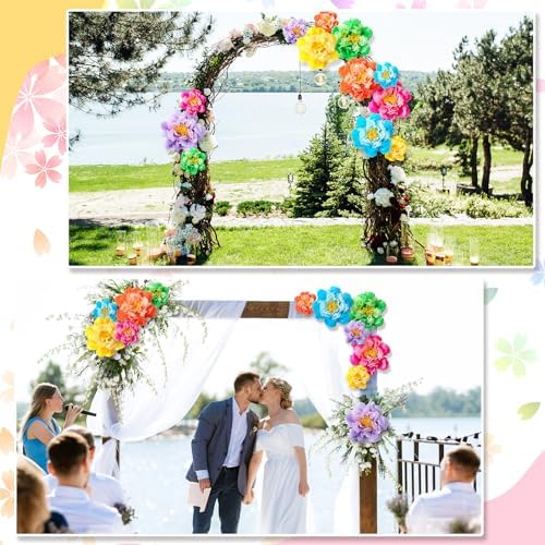 MotiMind 12 Pcs Tissue Paper Flowers for Party Decorations