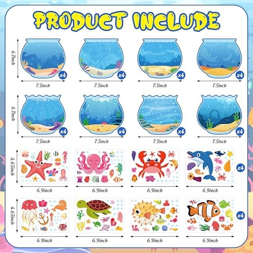 80UncleKimby 32pcs Ocean Animal Craft Sticker Kit