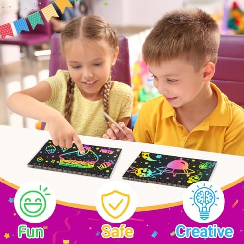 Pigipigi Rainbow Scratch Art Notebook Set 24 Pack
