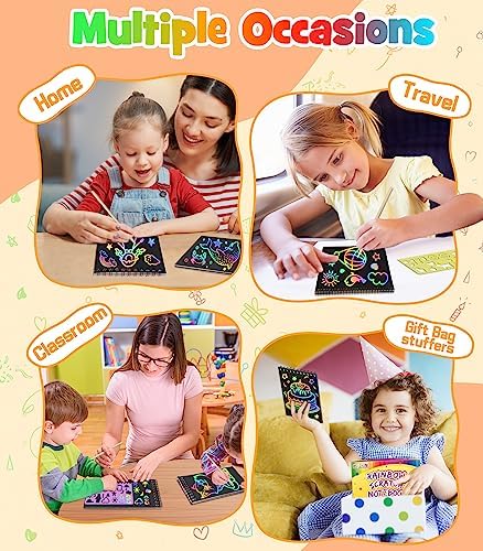 Pigipigi Scratch Paper Party Favor 16 Pack Art Craft Set