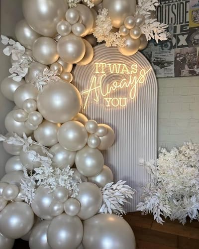 Pearl White Balloon Arch Kit 112pcs for Wedding and Party