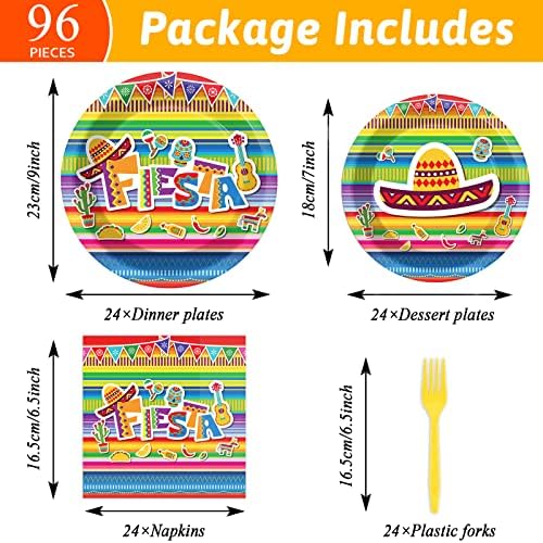 96 Piece Fiesta Party Decorations Mexican Themed Set