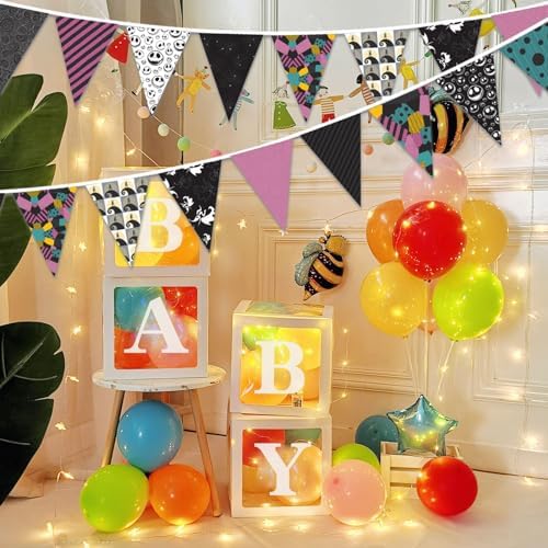 Jack and Sally Themed Fabric Pennant Banner