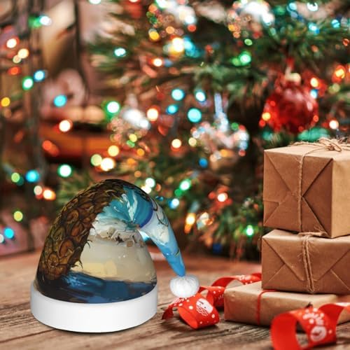 Pineapple by The Sea Christmas Santa Hat Plush for Adult