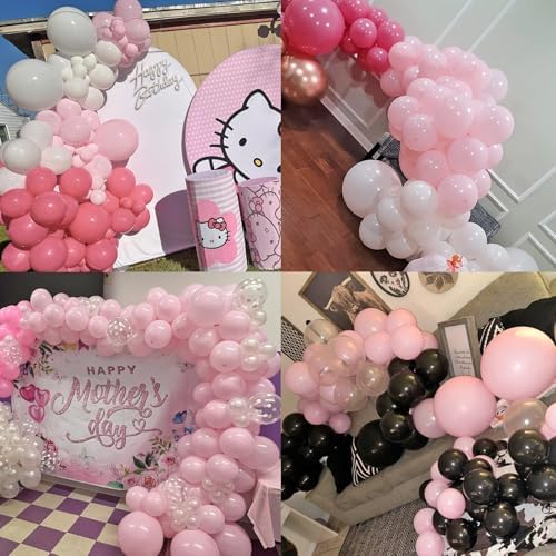 50pcs Pastel Pink Balloons with Ribbon and Glue