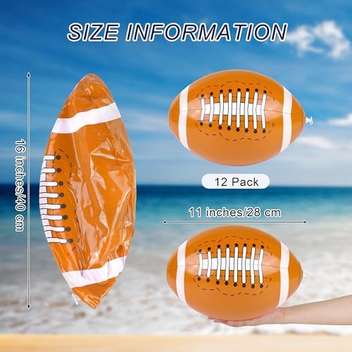 Durony 12 Inflatable Football Beach Balls