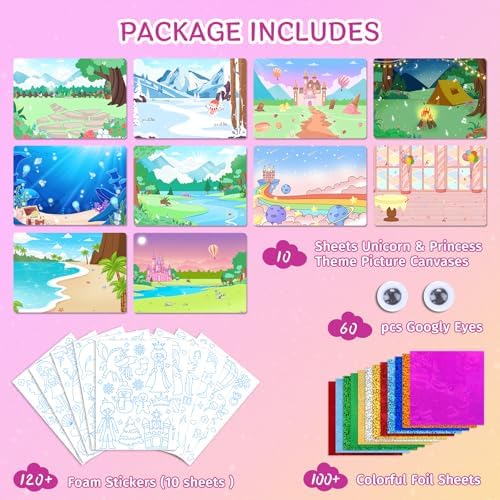 PERRYHOME Foil Art Craft Kit for Kids Ages 4-8