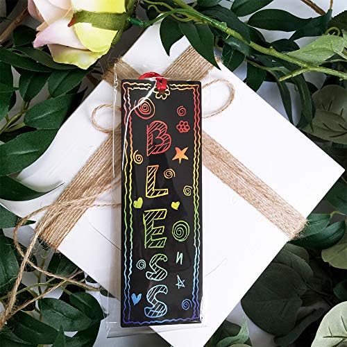 Supla 36 Piece Magic Rainbow Scratch Bookmarks DIY Kit for Kids