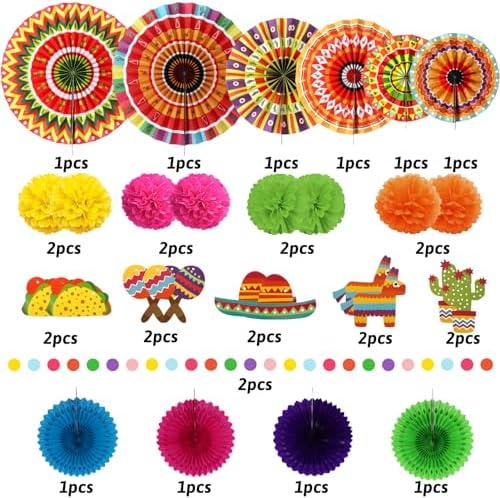 Zerodeco Fiesta Mexican Party Decorations 21 Pcs