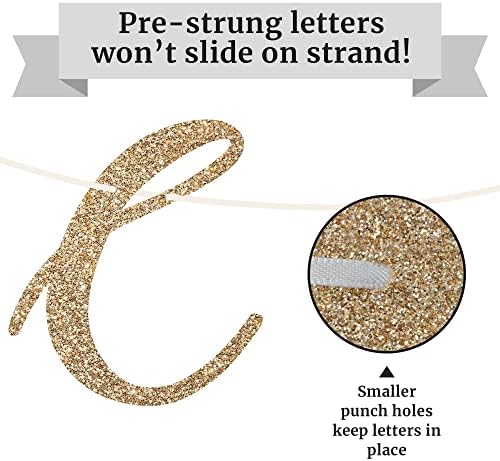 Pre-Strung Gold Glitter Congratulations Banner - 6 ft Strand
