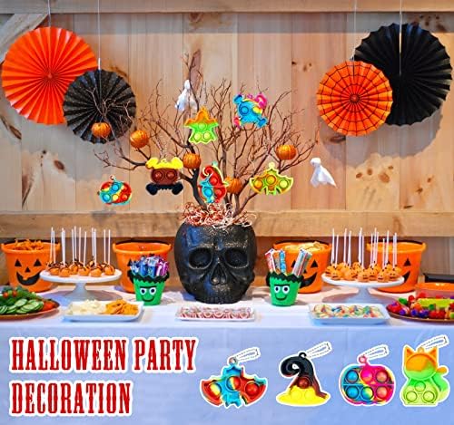 40 Pcs Halloween Pop Keychain Fidget Toy Pack