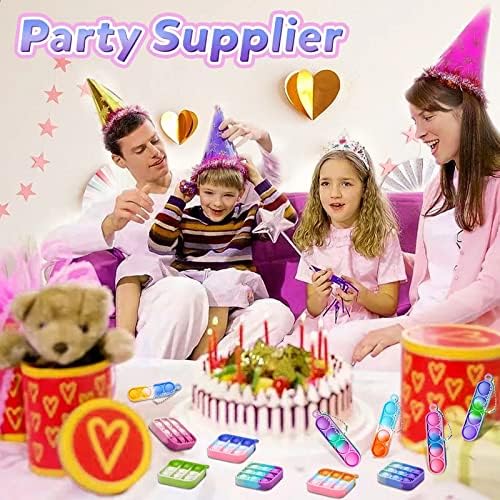 130 Pcs Pop Keychain Fidget Toy Set