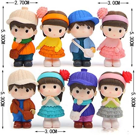 8 Pcs Cute Boys Girls Couple Figures Cake Toppers