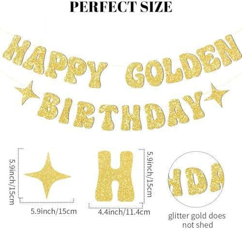 Glitter Gold Birthday Banner for Elegant Party Decorations