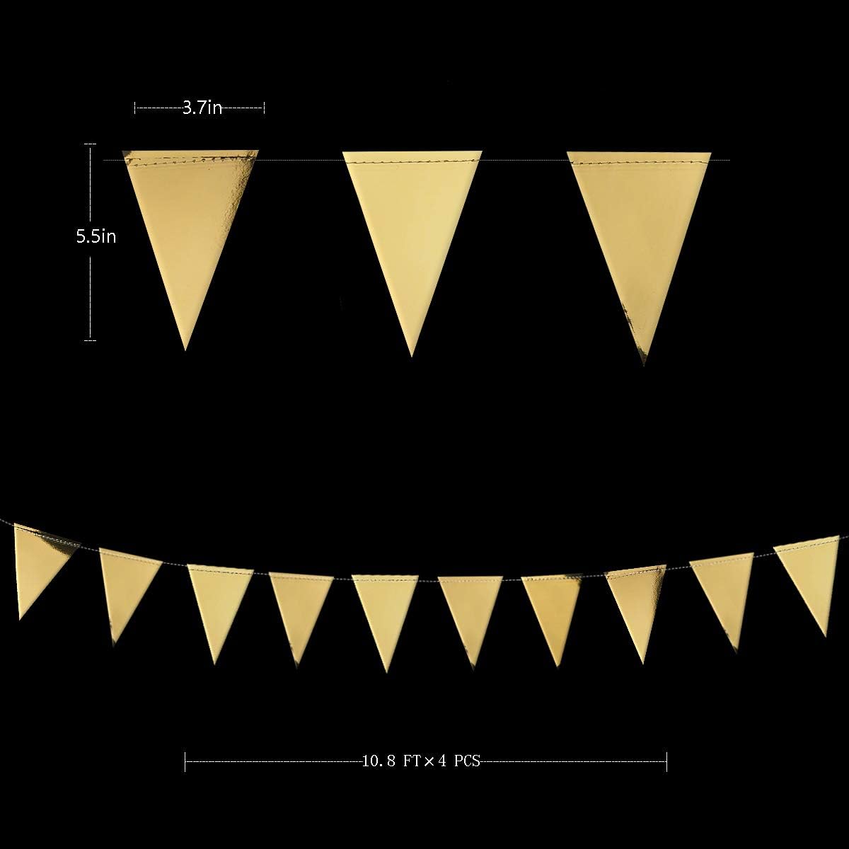 40 Foot Gold Triangle Banner Bunting Garland