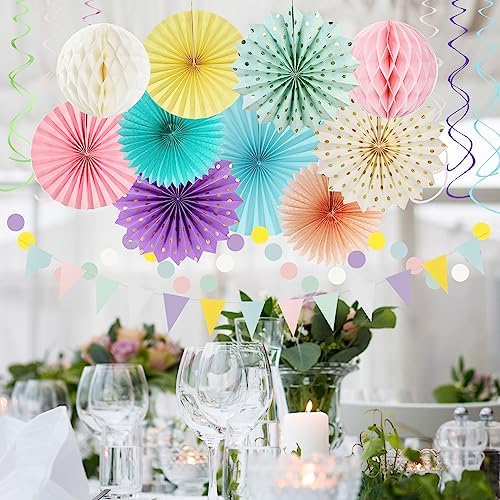 Pastel Rainbow Party Decorations 33pcs Kit
