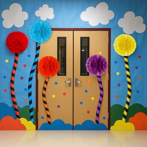 Syhood 12 Pcs Tissue Paper Pom Poms Decor Tree