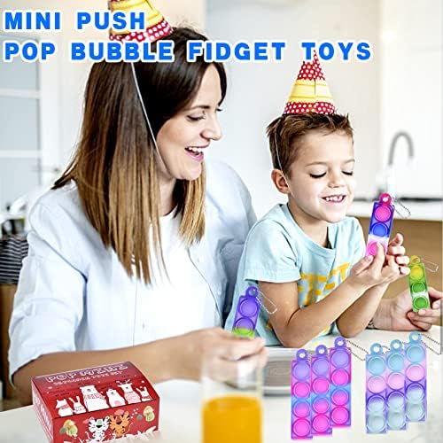 BicMan 75Pcs Mini Pop Keychain Fidget Toys for Kids