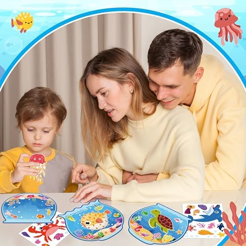80UncleKimby 32pcs Ocean Animal Craft Sticker Kit