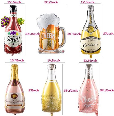 Collect Present Champagne and Wine Balloons Set of 12