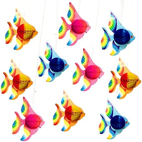 GuassLee 10pcs Tissue Fish Decorations 10 Inch