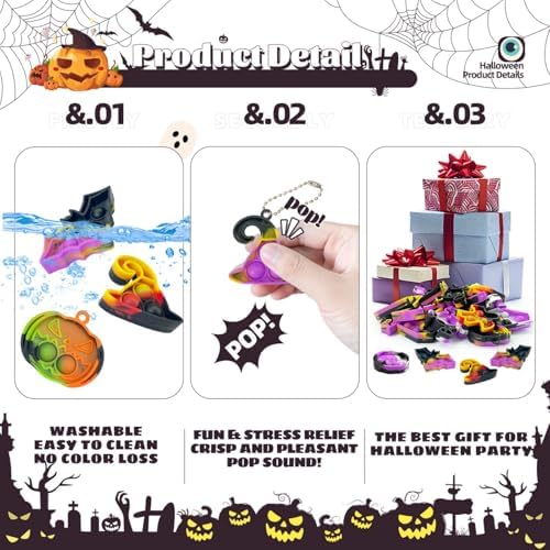 ONKULL Halloween Pop Fidget Toys 30 Pack Party Favors