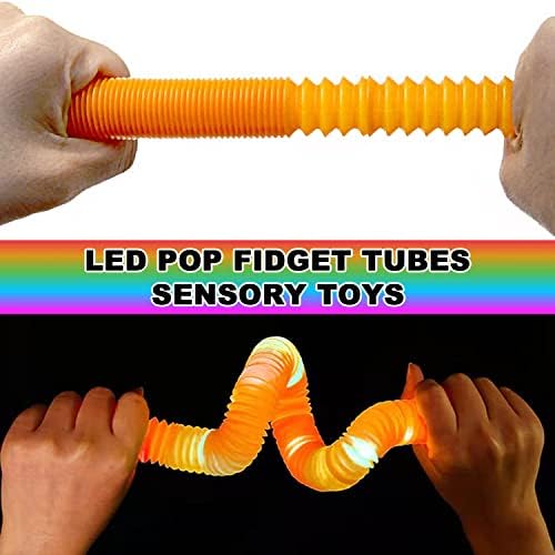Jishi Light Up Pop Tubes LED Glow Sticks 8-Pack