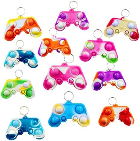 24 Pack Mini Pop Fidget Keychain Game Controllers