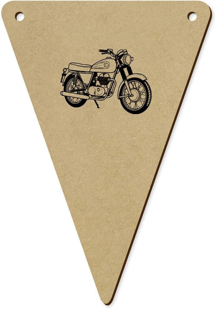 5 x 140mm Motorbike Wooden Bunting Flags