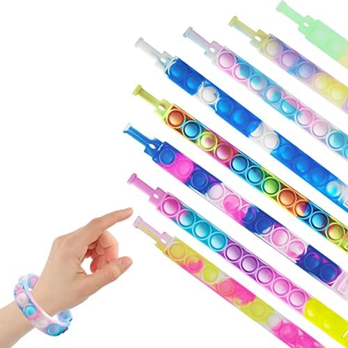 60 Pcs Pop Bubble Wristband Fidget Toy Set