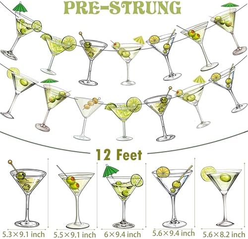 Martini Party Banners 2pcs Cocktail Cup Decorations